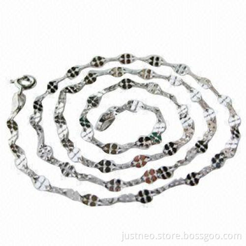 925 sterling silver crossing clover chain necklace